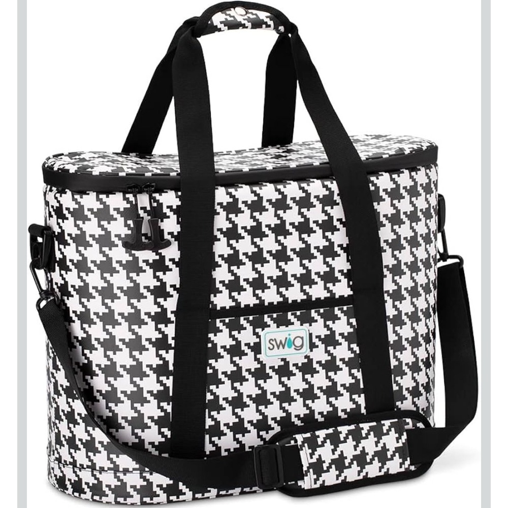 Swig Life Cooli Family‎ Cooler Houndstooth Print Black White 30L Insulated Tote